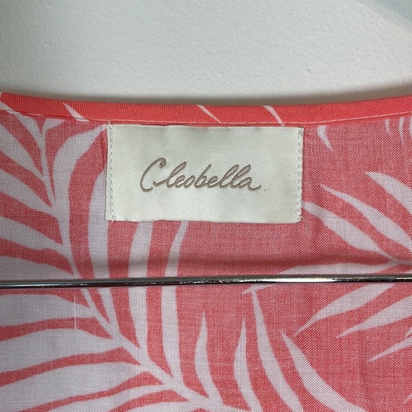 Cleobella Women’s Dreamy Sunset Palm Print Swim Coverup Bright Pink OS - Picture 4 of 8